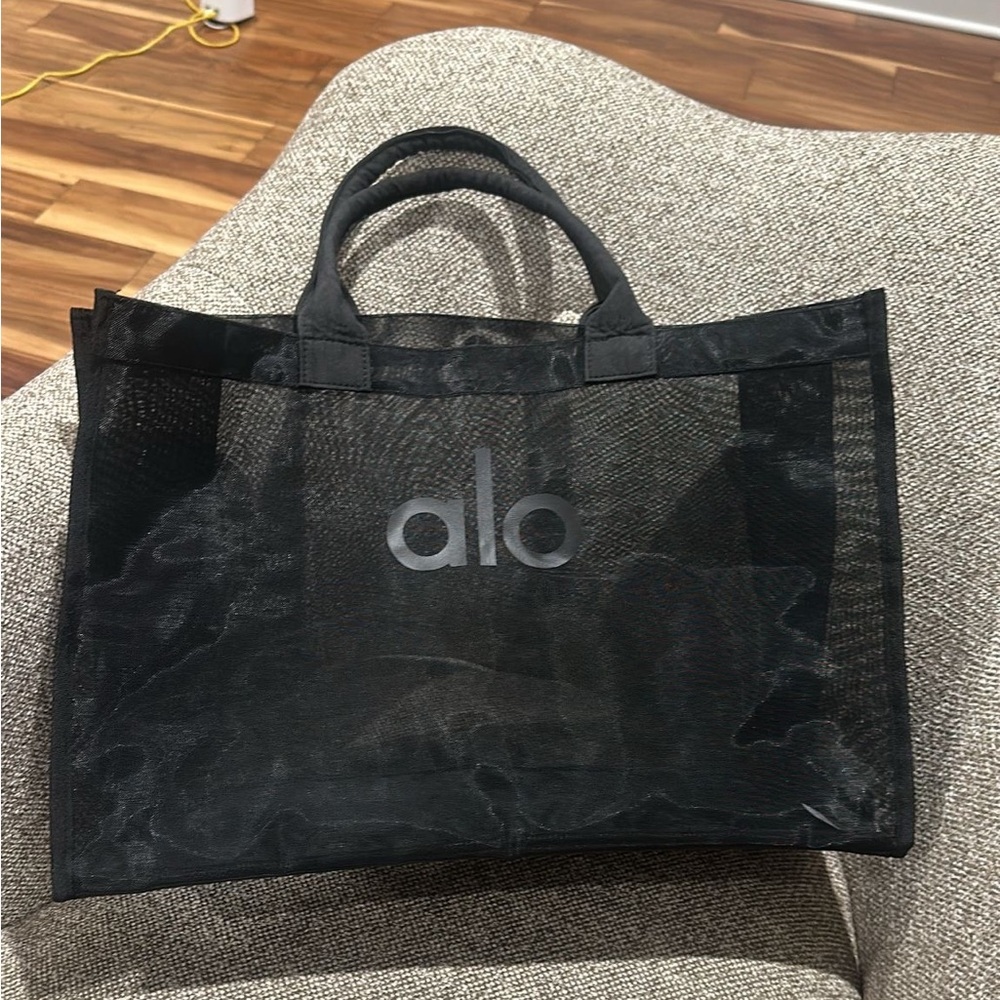Black alo sheer tote bag brand new never used